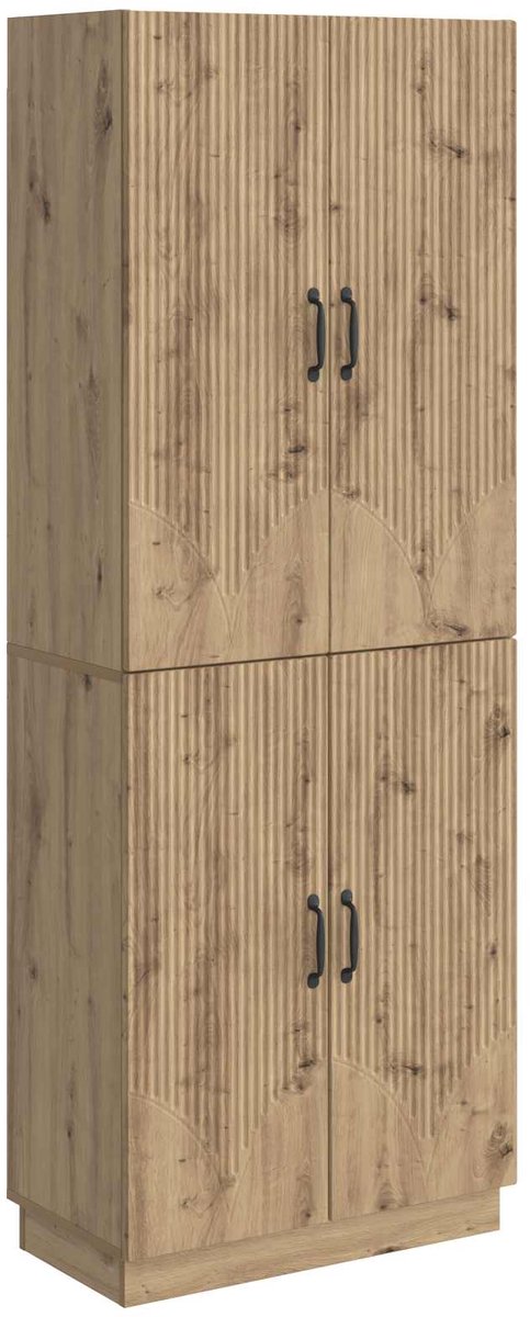 vidaXL Kast - Set - 2 - st - Artisanaal - eiken - Bewerkt - hout Artisanaal eiken