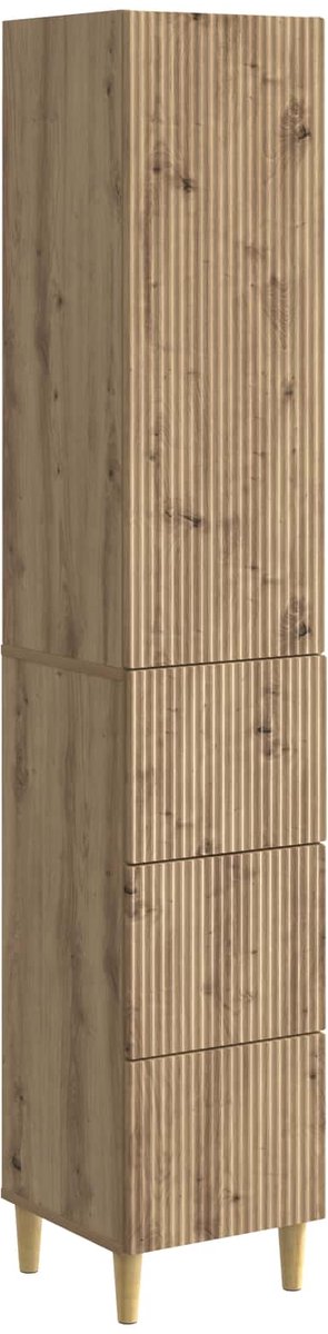 vidaXL Kast - Set - 2 - st - Bewerkt - hout artisanaal eikenkleurig