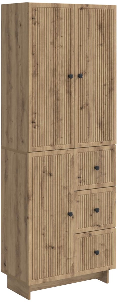 vidaXL Kast - Set - 2 - st - Bewerkt - hout Artisan eik