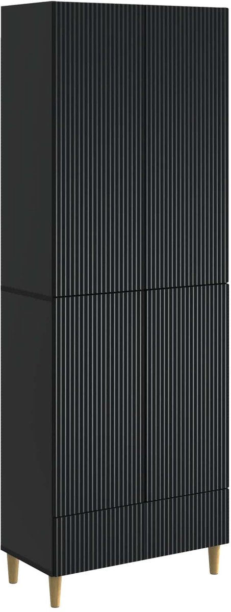 vidaXL Kast - Set - 2 - st - Bewerkt - hout Zwart