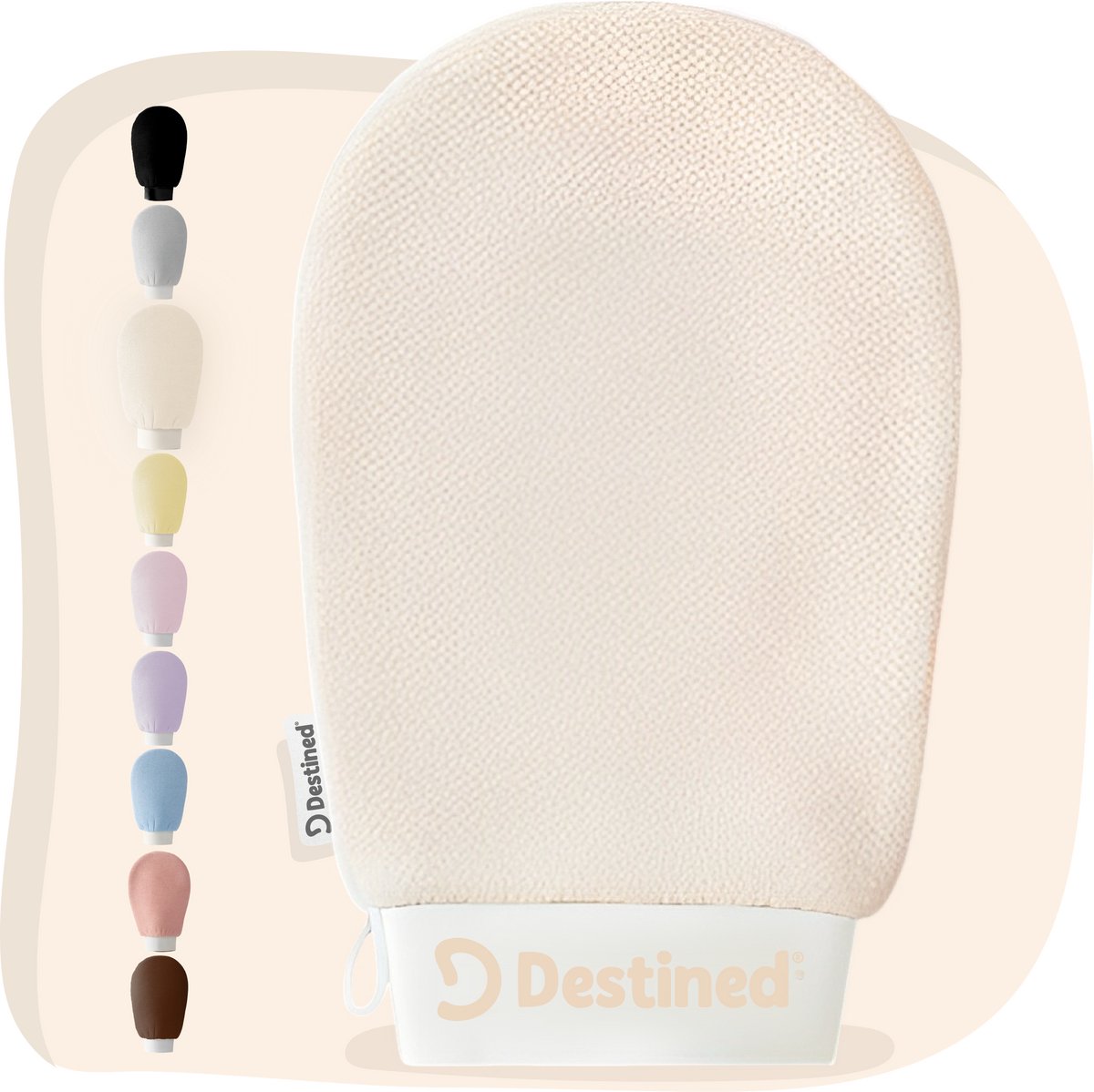 Destined® Exfoliating Glove - Scrub Handschoen - Lichaam & Gezicht - Scrub Detox - Verwijderen Van Dode Huidcellen - Dune