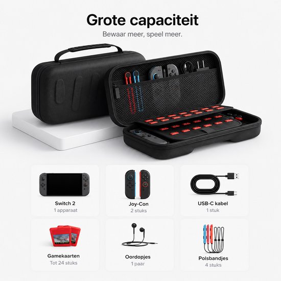 Étui Sounix pour Nintendo Switch 2 - Housse de protection - Étui Switch 2 - Sac de rangement - Étui Portal - Zwart
