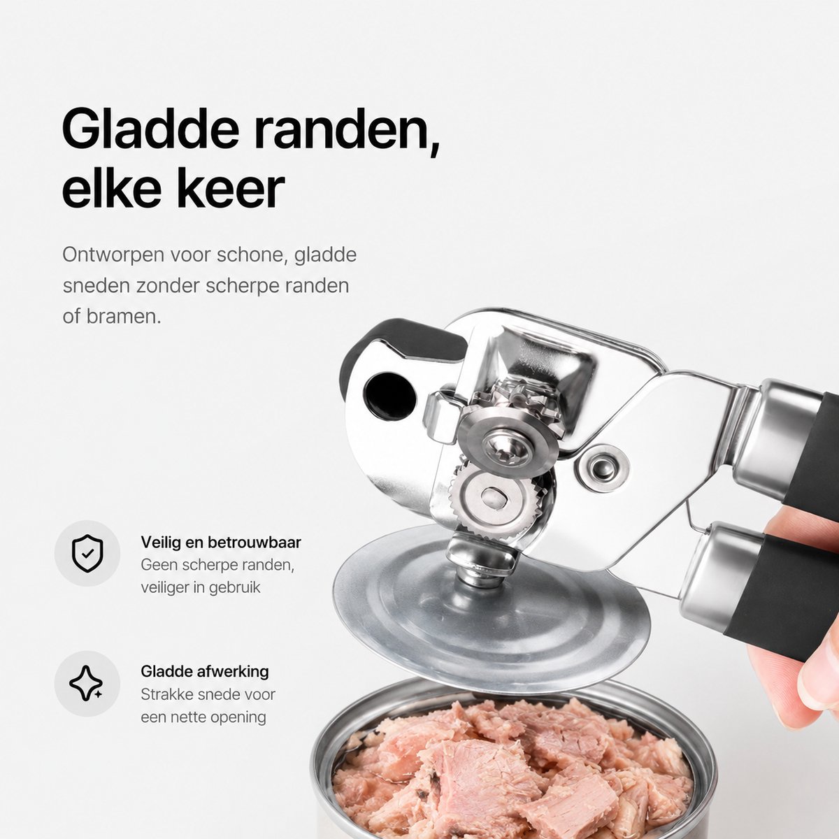 BOTC Blikopener - Met krachtige magneet - Veilig - Opent zonder scherpe randen - RVS - Silicone - Zwart — cadeau in Cadeau-ideeën - foto 5