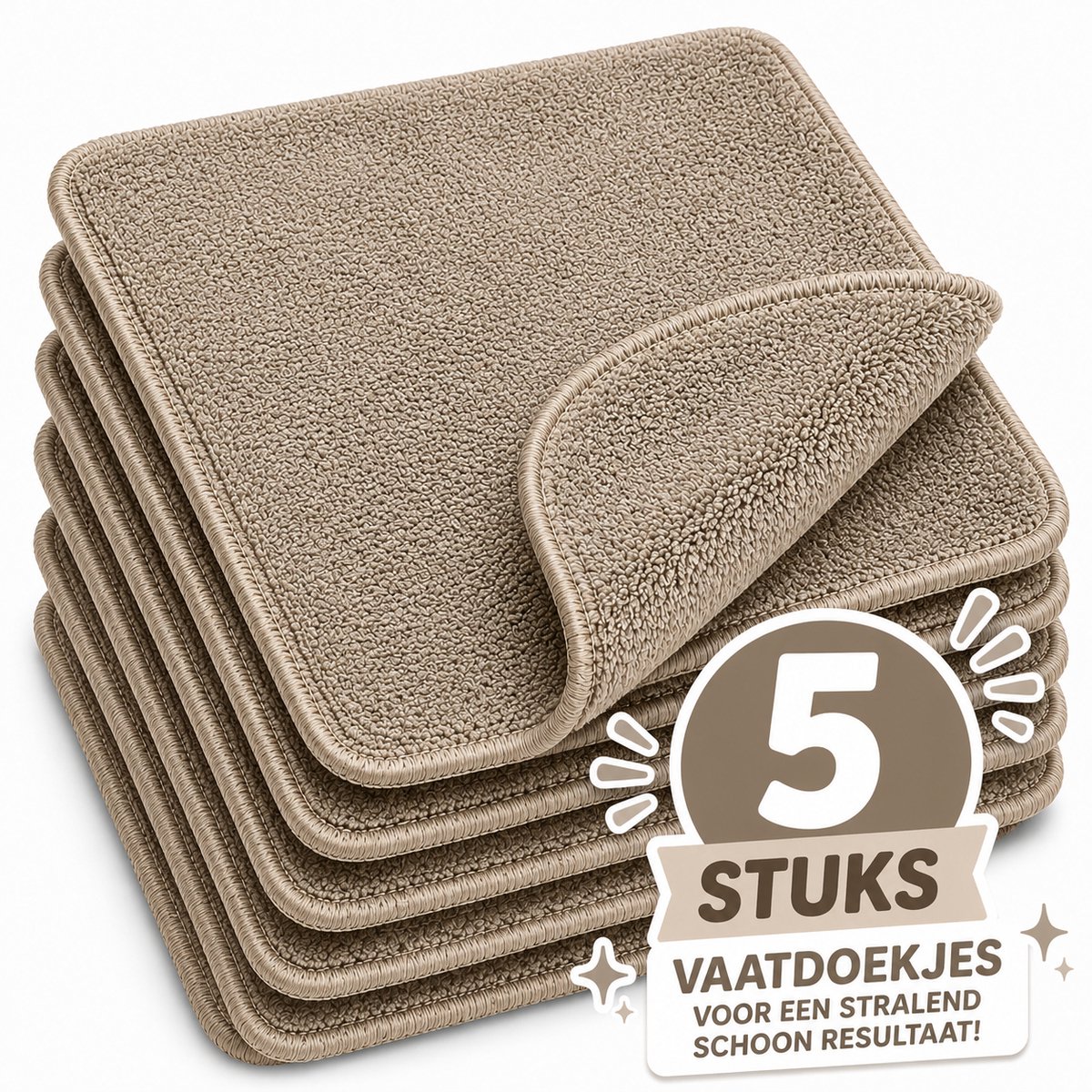 NanoPlus Vaatdoekje 5 stuks - Taupe