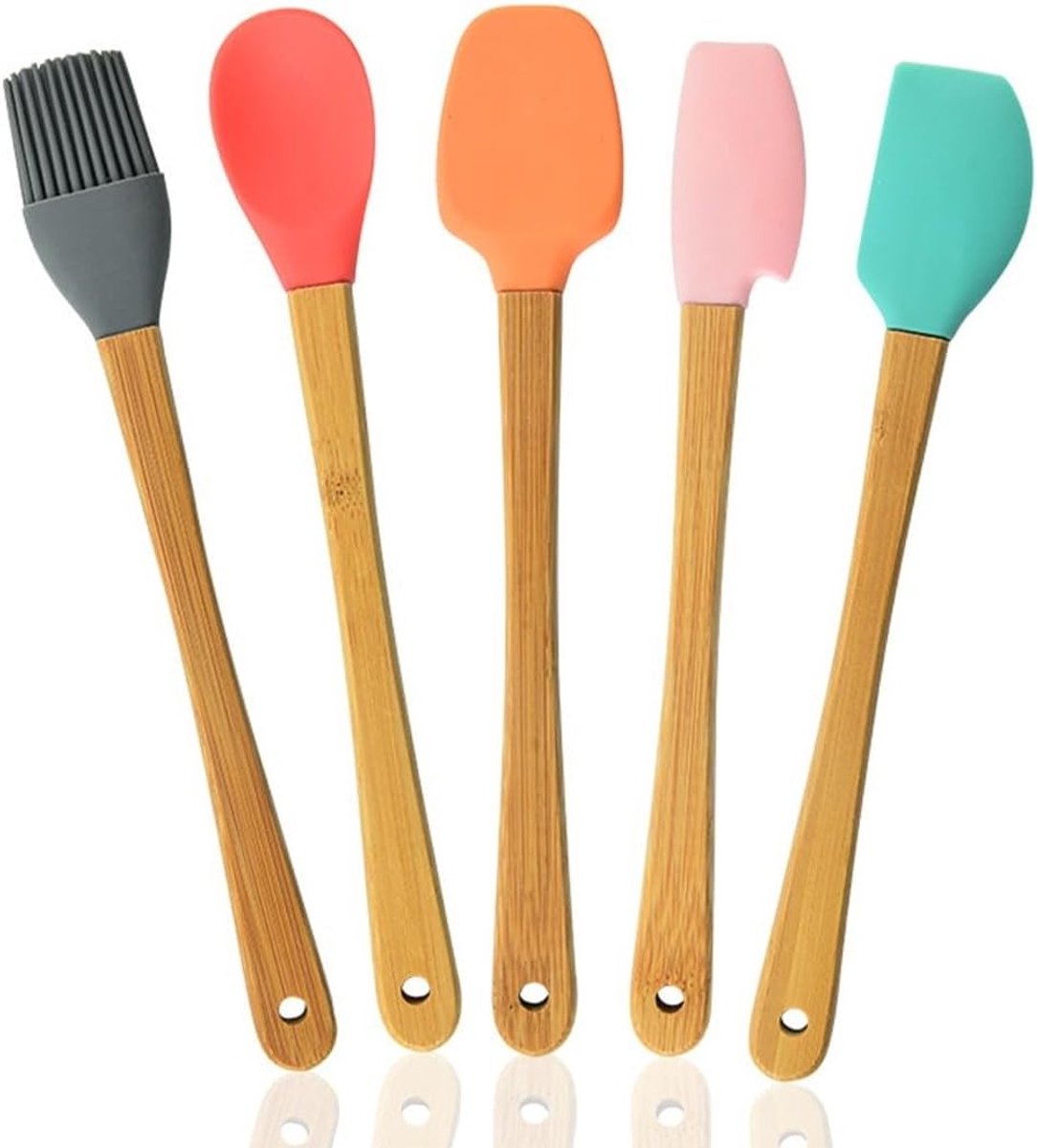 Set van 5 Keuken Spatels en Bakborstels voor Kinderen, Ideaal voor Bakken en Koken