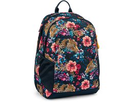 Stones and Bones Elan - Rugzak - 2 Compartimenten - Laptopvak - Floral Ambush - Donkerblauw