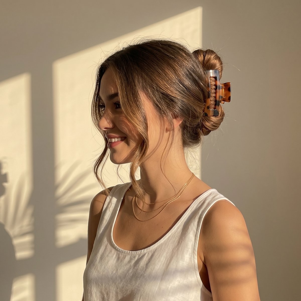 YOSMO Luxe Haarklem - Haarclip - Groot - Kleur tortoise - Claw clip - Dik haar - Premium