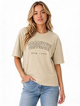 Dames shirt - T-shirt - Beige - Print