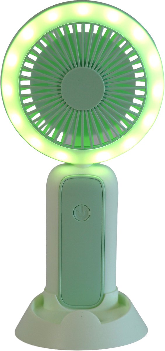 Litalife Handventilator - Opvouwbaar - USB-C Oplaadbaar - Mintgroen met Rondom Lampje