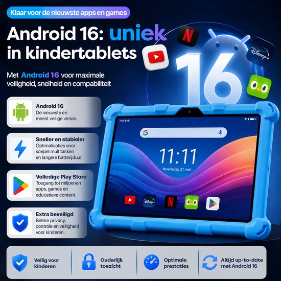 AngelTech Forfait Enfant PRO II - Tablette Enfant + Casque Enfant - A partir de 3 ans - Forfait Discount - Blauw