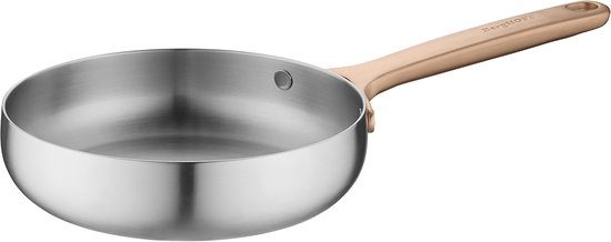 BergHOFF Home Koekenpan Ø 20 cm – RVS Braadpan – PFAS-Vrije Bakpan – Geschikt voor Inductie, Gas, Elektrisch en Keramisch – Ovenbestendige tot 250 °C en Vaatwasserbestendige Pan – Warm Blush