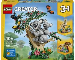 LEGO® Creator 3in1 Wilde Dieren: Koalafamilie - Bouwspeelgoed voor Kinderen met 3 Bouwmogelijkheden - Maak Koala's, Kangoeroes of Zeeschildpadden - Cadeau voor Kinderen Vanaf 10 Jaar - 31388