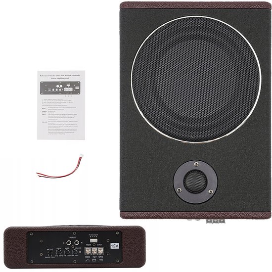 Auto Subwoofer 12V 600W – Actieve Versterker – Onderstoelen Bass Box – 8 Inch – Slim Design – Volledig Frequentiebereik – Bass Boost Instelbaar – Compact en Hoogvermogen – Modern Stijlvol Geluid