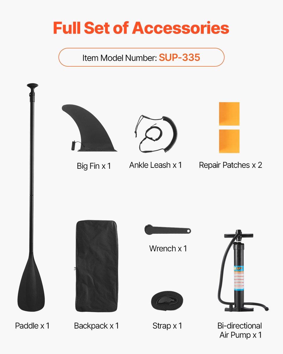 Opblaasbaar Stand Up Paddle Board 3,35m Sup Board met peddelset – foto 3