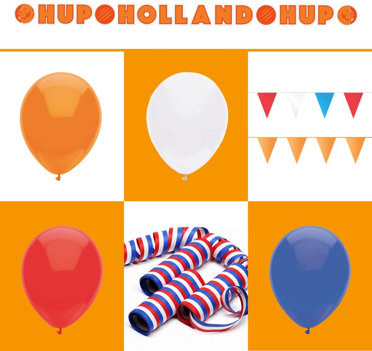 Hockey Oranje Versiering 46-delig – Slingers, Ballonnen & Serpentines