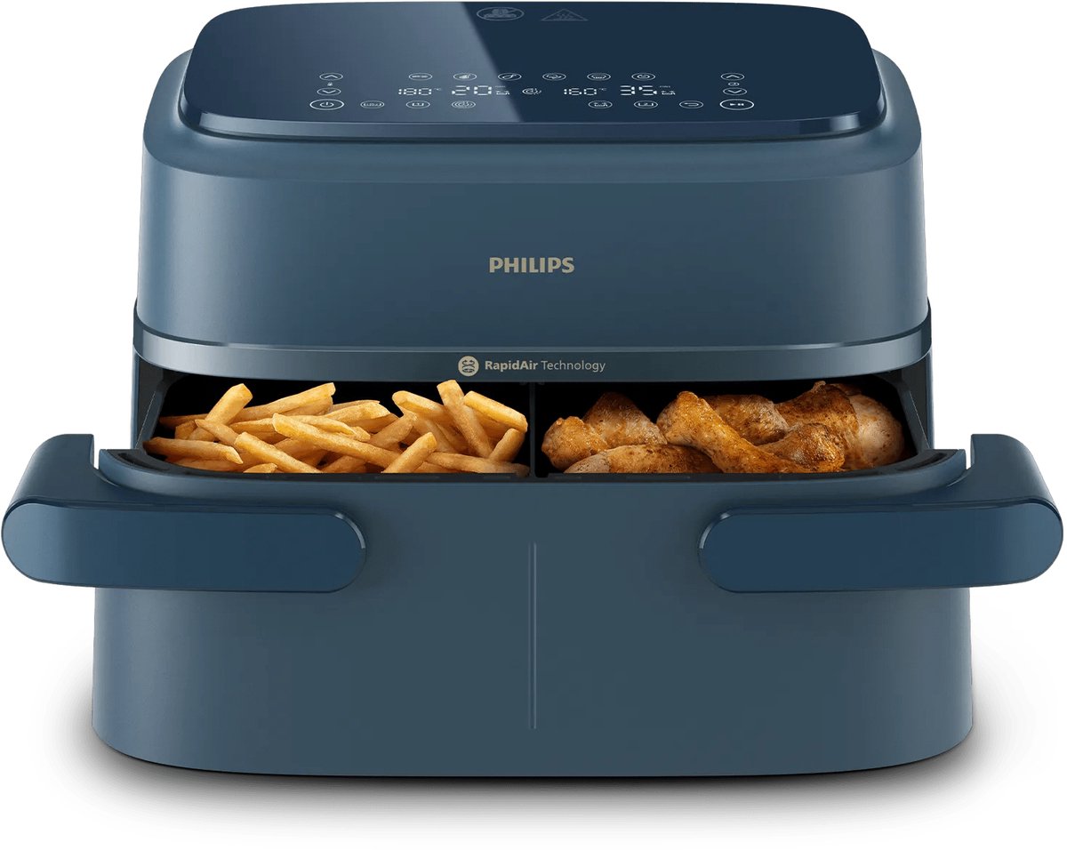 Philips 1000 series NA156/60 - Dubbele airfryer - Heteluchtfriteuse - Vrijstaand - 7,1l - 2450 W – foto 2