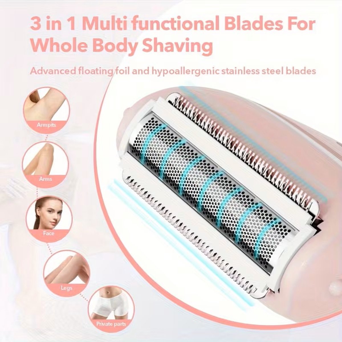 One-Blade Ladyshaver - Krachtige Dames Scheerapparaat - Exclusief 2x AAA-Batterijen - Compact en Lichtgewicht - Perfecte Haarverzorging - Kleur: Groen thumbnail 4