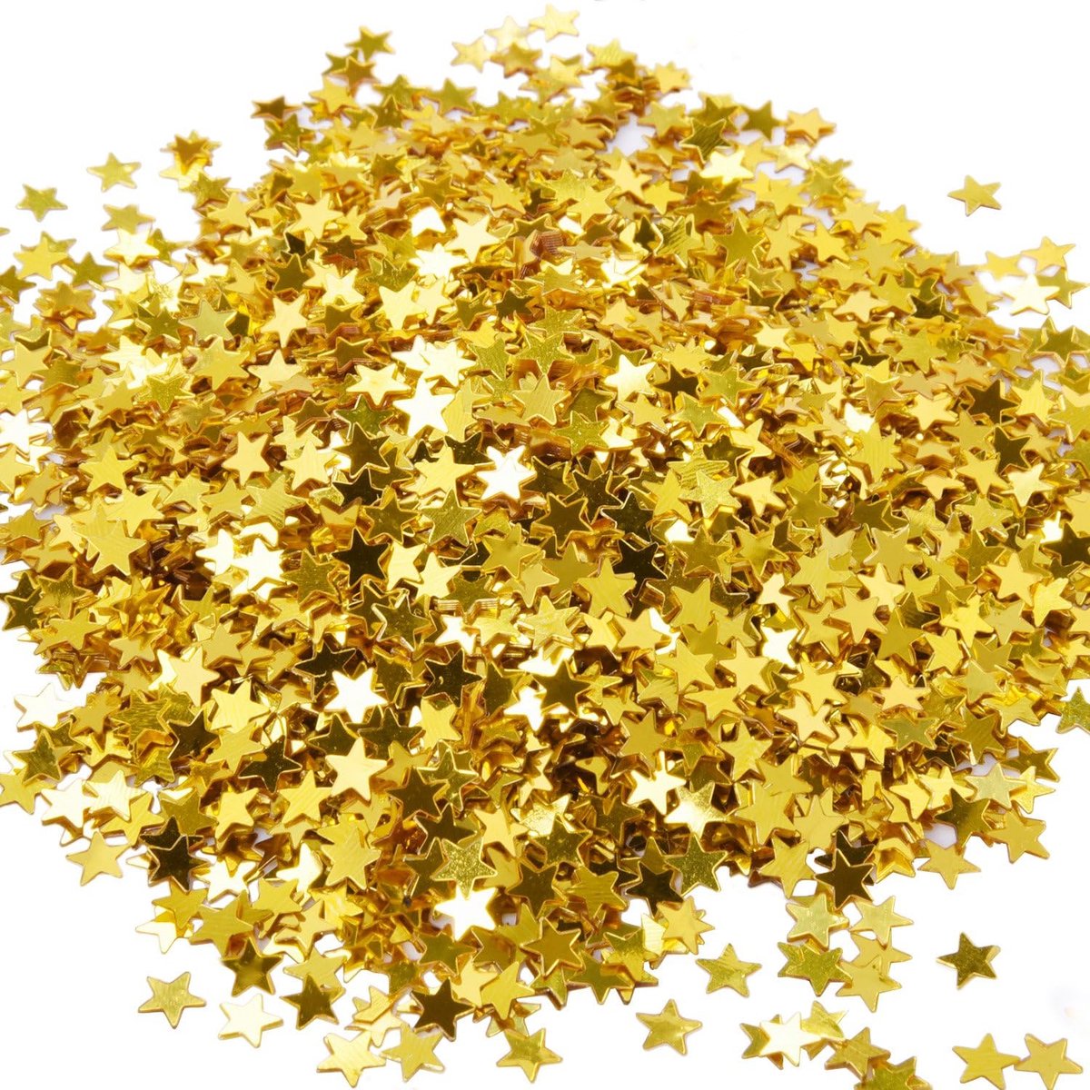 OLOEY 2 Verpakkingen gouden sterpailletten-Glitterconfetti voor op tafel-metallic folie-sterren-ideaal voor afstudeerfeestjes en bruiloftsdecoraties(30 g / 1 oz)