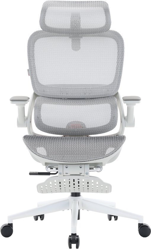 SIHOO B100 Pro Ergonomische Bureaustoel - Verbergbare Voetsteun - 4D Adaptieve Dynamische Lumbale Steun - 3D Extra Brede Hoofdsteun - 4D Ophoudbare Armsteunen - Grijs