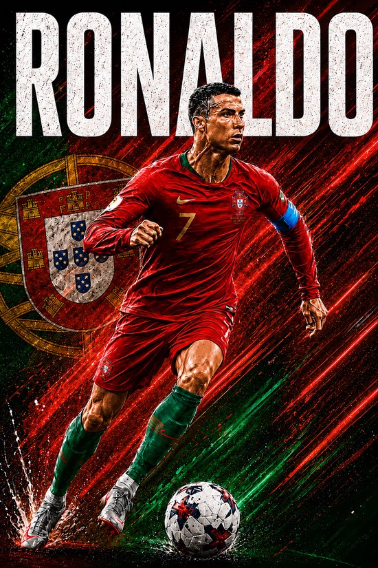 Poster Cristiano Ronaldo - 43 x 61 cm - Collection Coupe du Monde - Footballeur Célèbre - Convient pour être encadré - Posters de football