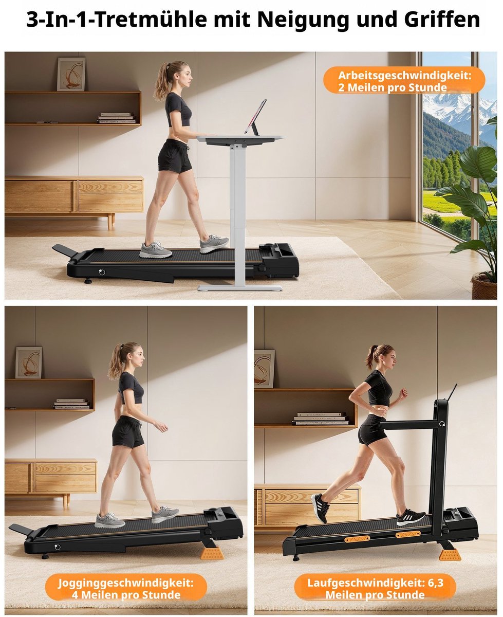 Loopmat Loopband 8 km/h Inklapbaar met 9% Helling - afbeelding 3
