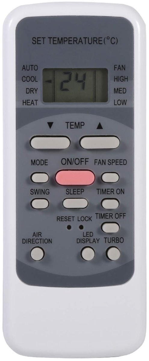 Dailygoods - Dailygoody - Universele Afstandsbediening - Airconditioner Vervanging - Klok en Timer Functie - Compact - Comfortabele Bediening - Geschikt voor Midea..