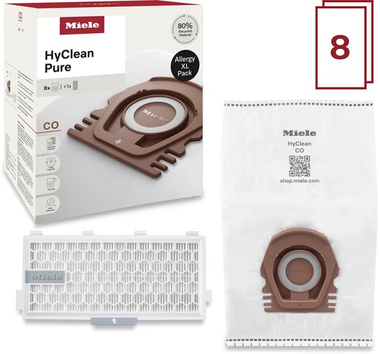 Miele Stofzuigerzakken HyClean Pure CO XL-Pack (8 stuks)