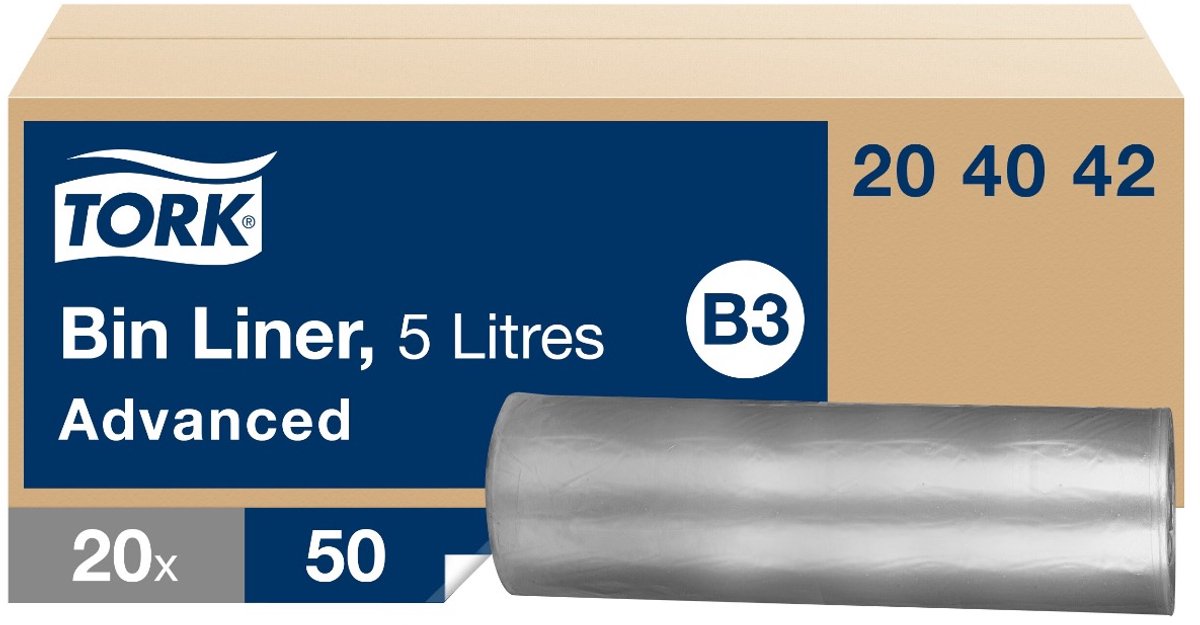 Tork Afvalzakken 5 liter B3 transparant à 1000 stuks (204042)