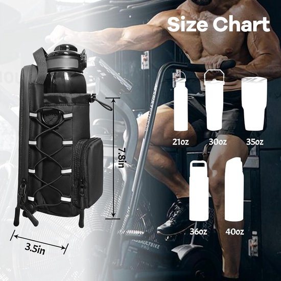 Magnetische Gymtas voor Dames en Heren, Waterfleshouder met Telefoonzakken en Schouderband, Sporttas, Magnetische Tas voor Sport, Werk, Reizen, Fitness — afbeelding 5