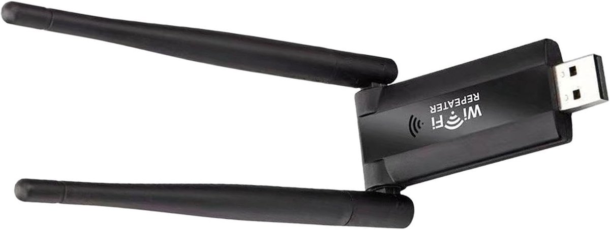 WiFi Versterker - Internet Repeater - Signaal Uitbreiden - Universele USB Interface - 12 x 6 x 3 cm - Zwart