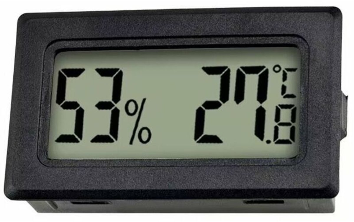 5 mini LCD digitale thermometers en hygrometers