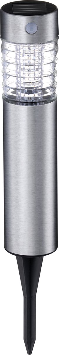 Grundig Tuinverlichting op Zonne-energie – Tuinlamp met Grondpin – Koel Wit Licht – IP44 – Ø6 x 38,5 cm