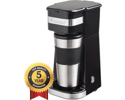 Bestron Koffiezetapparaat filterkoffie 750W - ACM112Z - 0,42L, 2 grote koppen - Camping geschikt - Thermosbeker - 5 jaar garantie