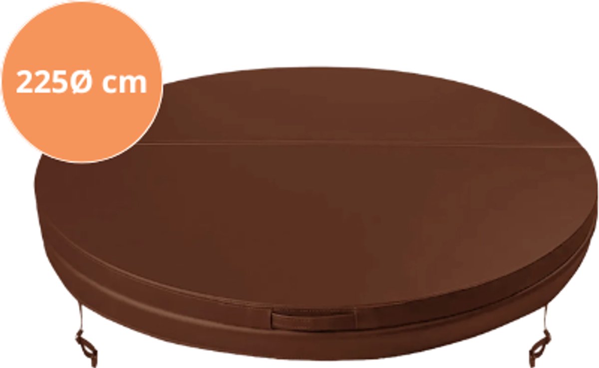 W'eau Luxe Thermische Spa Cover – Rond Ø 225 cm – Hoge Isolatie Jacuzzi Cover – Universeel Bruin