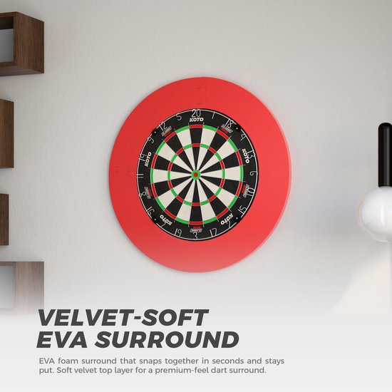 KOTO King Classic Edition Rood + Surround +KOTO Accessory Kit Steeltip 90 stuks, 2 SetsKOTO darts van 23 gram, 6 SetsKOTO flights, 6 SetsKOTO shafts, 2 punch houders, shaft ringen en flight beschermers van KOTO — afbeelding 5