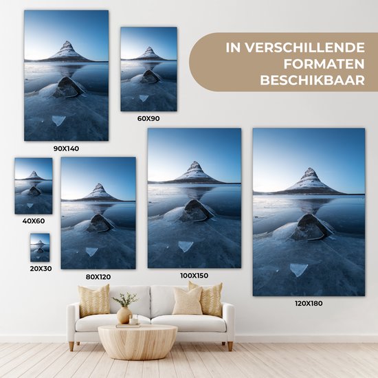La montagne Kirkjufell à Snaefellsnes en Islande Toile 80x120 cm - Tirage photo sur toile (Décoration murale salon / chambre)