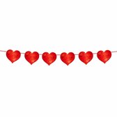 Folat Slinger rode hartjes - 6 meter - Valentijn decoratie - bruiloft versiering - Valentijnsdag / trouwerij - hartjesslinger