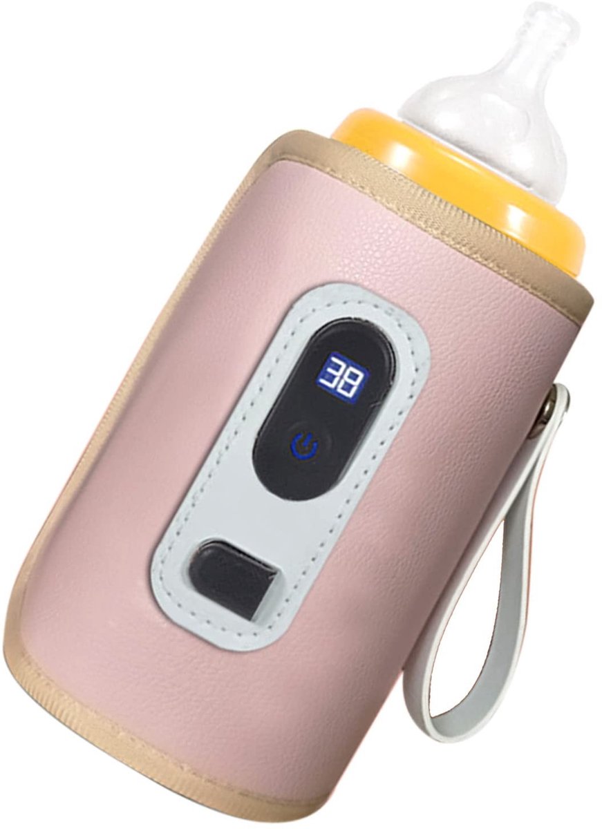 Dailygoods - Babyflessenwarmer met USB en Digitaal Display (Roze)