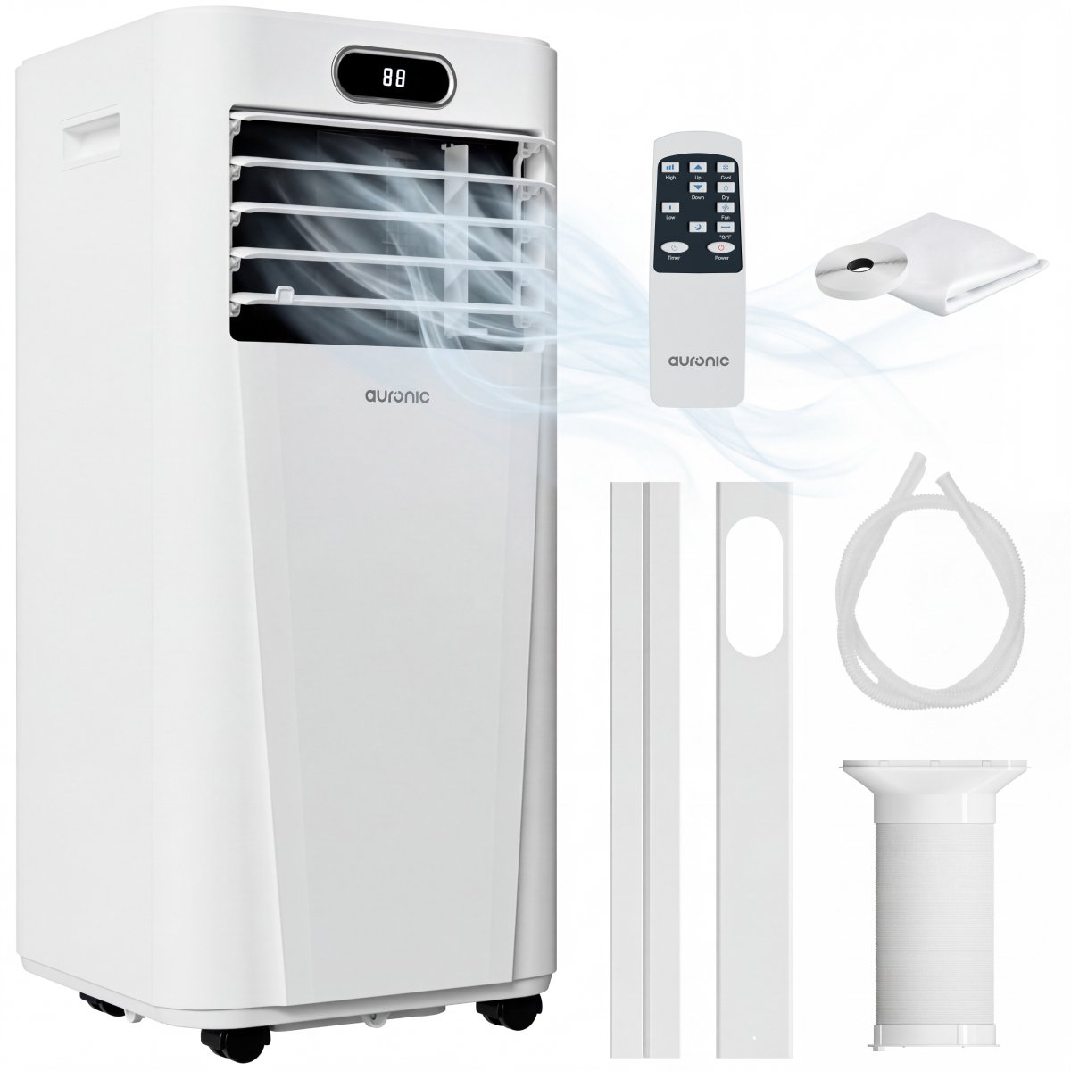 Bol.com Auronic Mobiele Airco - 7.000 BTU - 3-in-1 - Airconditioning met 2 Raamafdichtingskits - Ventilator - Ontvochtiger - Tot... aanbieding