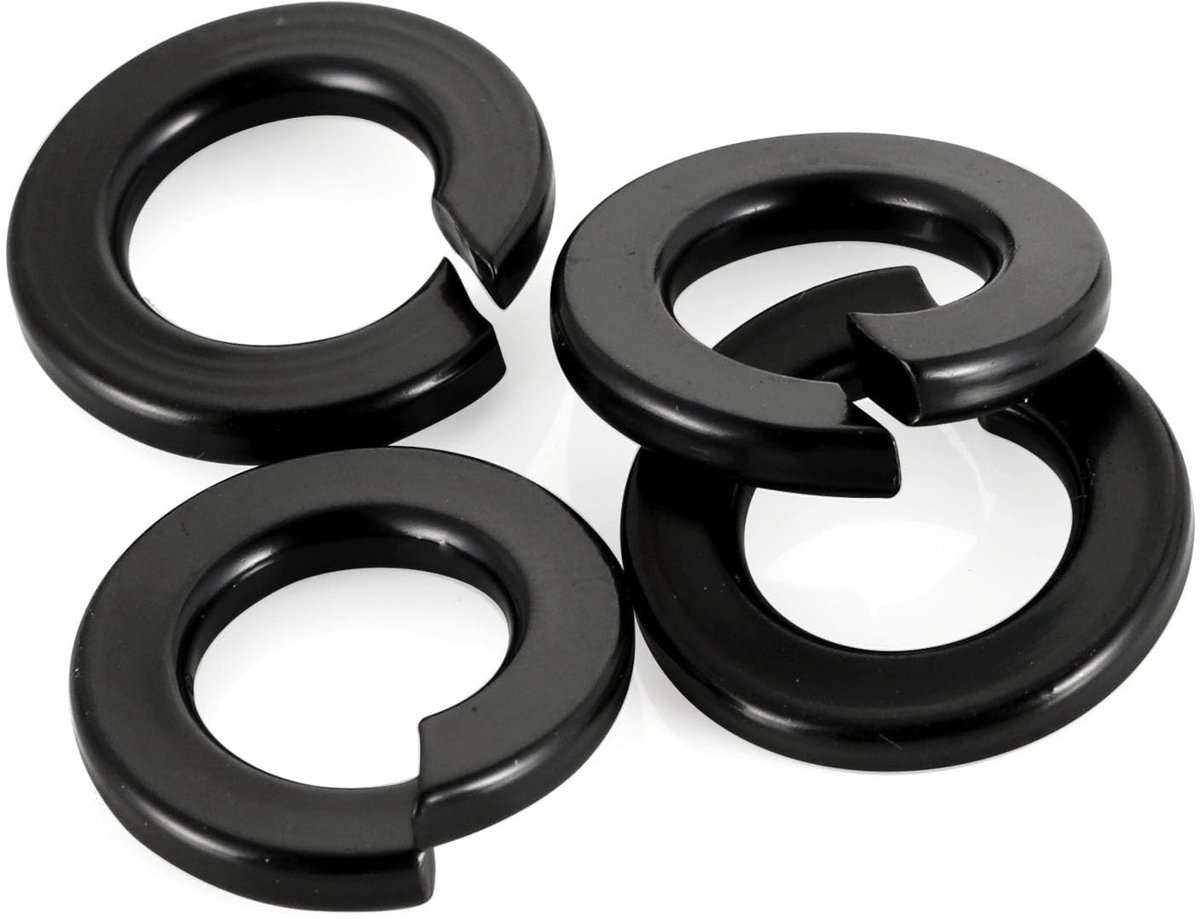 Dailygoods - Dailygoody - Veerring M8 - Veerschijven - Schroefbeveiliging - Zwart - Roestvrij staal - Veiligheidselementen - Beveiliging tegen losdraaien - 50 stuks