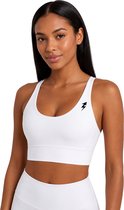 SparkNine Elevate sport-bh - M - wit - gekruiste rug - push-up effect - stevige ondersteuning - met uitneembare pads