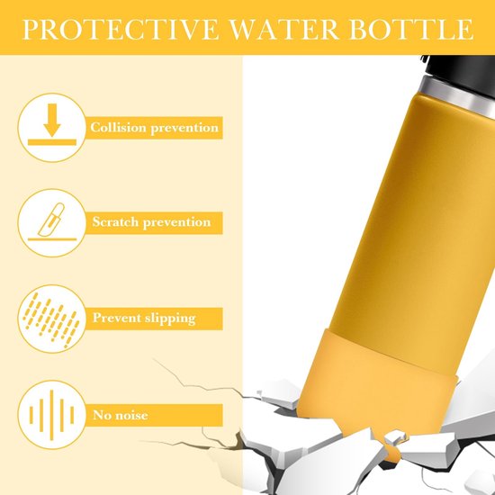 Dailygoods - Dailygoody - waterfleshoes - siliconen bescherming - York Geel - herbruikbaar - geschikt voor Hydro Flask - 2-pack van Dailygoods — afbeelding 3
