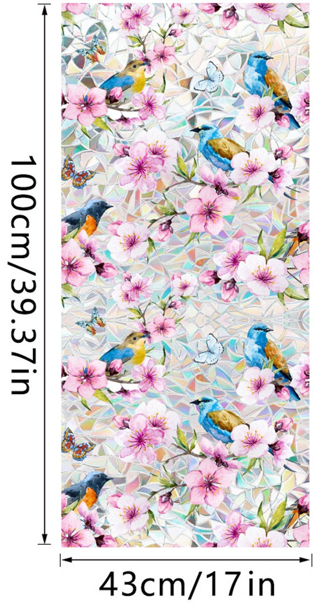 3D Regenboog Raamfolie- Anti-Inkijk - Isolerend & Zonwerend - 43x100cm – Statisch - Prisma Bejuweled EffectXCBL018