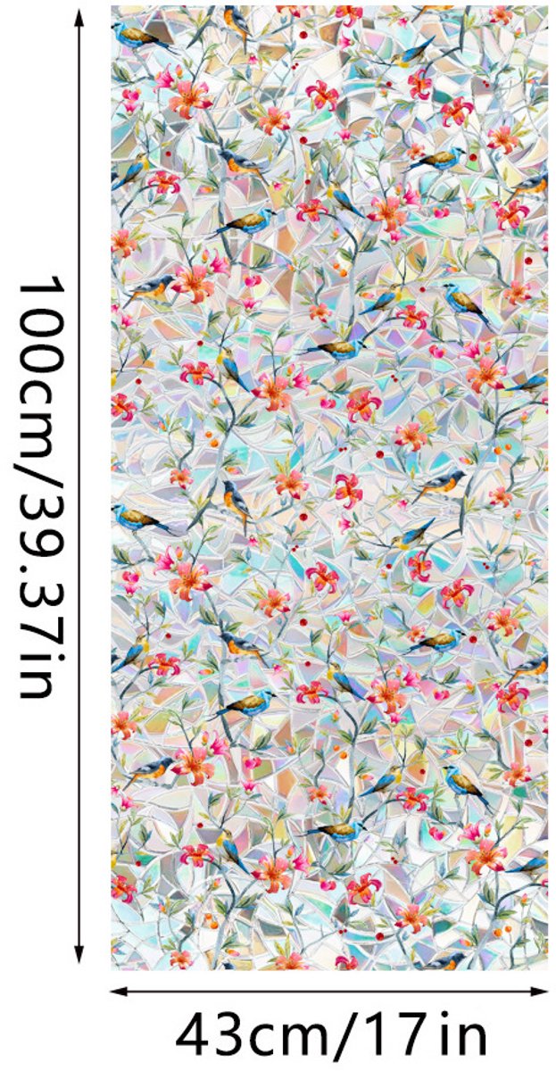 3D Regenboog Raamfolie- Anti-Inkijk - Isolerend & Zonwerend - 43x100cm – Statisch - Prisma Bejuweled EffectXCBL006