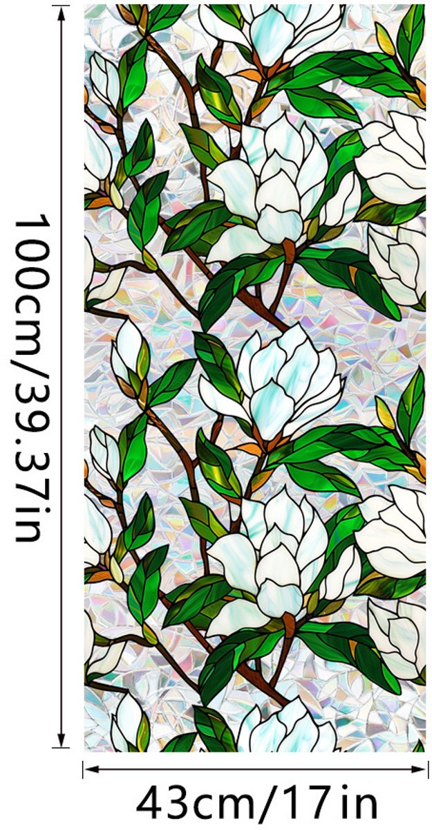 3D Regenboog Raamfolie- Anti-Inkijk - Isolerend & Zonwerend - 43x100cm – Statisch - Prisma Bejuweled EffectXCBL031