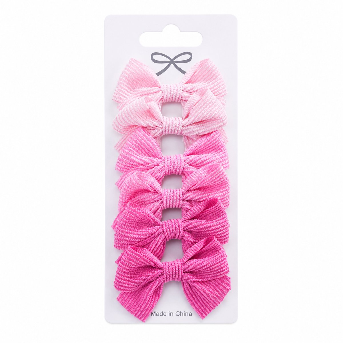 Vavida Haarspeldjes - 6 stuks - Strikjes - Meisjes - Leuk Als Cadeautje - Lichtroze - Roze - Donkerroze