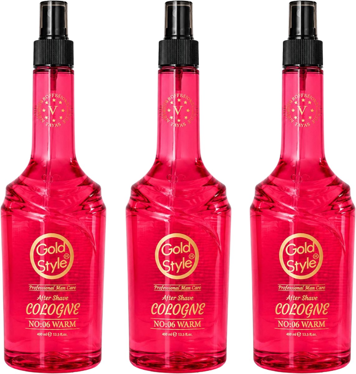 Gold Style After Shave Cologne 06 – 3 Stuk x 1200 ml – Verkoelende en Verzorgende Aftershave voor Mannen