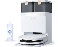 ECOVACS DEEBOT T50 PRO OMNI Gen3 Robotstofzuiger met Dweilfunctie - 25.000Pa - 8.1 cm Ultradun - ZeroTangle 3.0 - TruEdge 2.0 Randreiniging - AIVI 3D 3.0 Obstakelvermijding - 75°C Heetwater-Wit