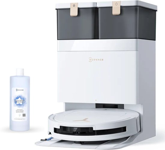 ECOVACS DEEBOT T50 PRO OMNI Gen3 Robotstofzuiger met Dweilfunctie - 25.000Pa - 8.1 cm Ultradun - ZeroTangle 3.0 - TruEdge 2.0 Randreiniging - AIVI 3D 3.0 Obstakelvermijding - 75°C Heetwater-Wit