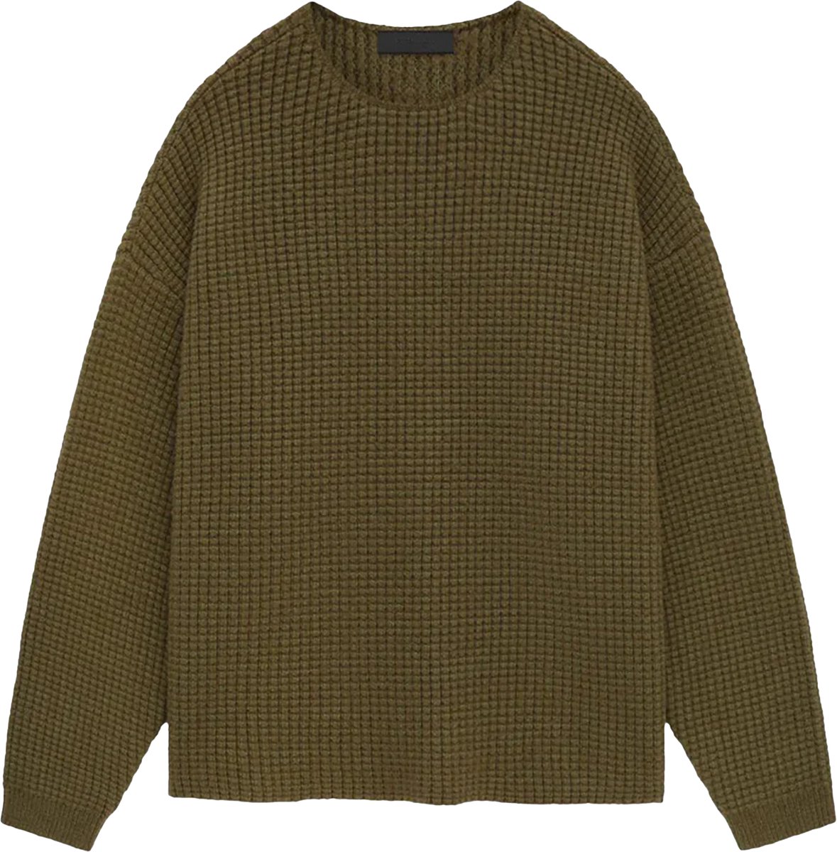 Fear of God Essentials Heavy Waffle Crewneck 'Military'.